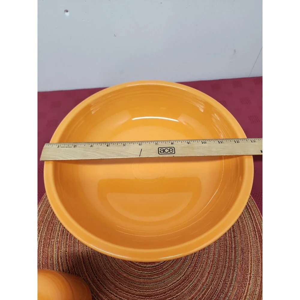 Fiesta Tangerine Pasta Bowl And Cheese Shaker Retired Laughlin Made In The USA